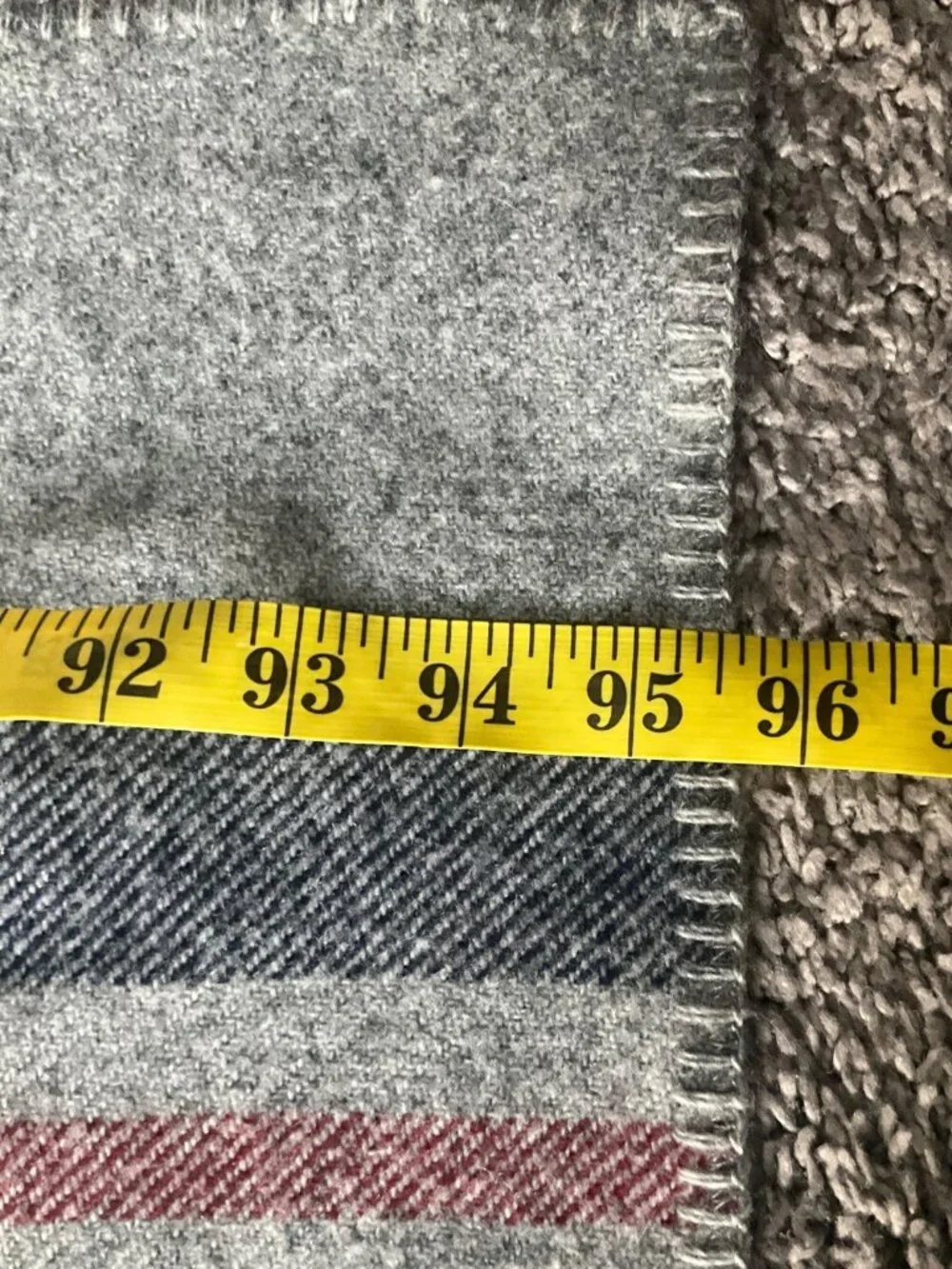 Faribault Woolen Mill Gray Blanket 100% Virgin Wool Made USA 96 Inx 96 In*Read